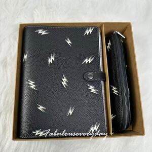 Coach Boxed Notebook And Pencil Case Set With Lightning Bolt Print CDC87 NWT